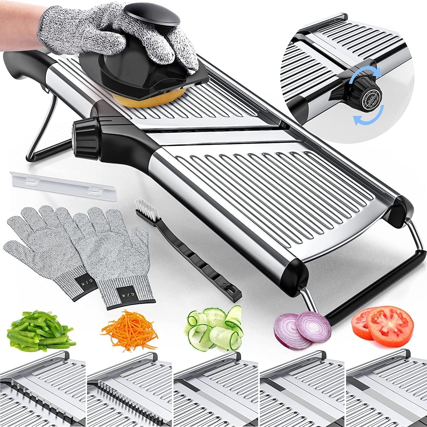 Trancheuse professionnelle de cuisine avec gants de sécurité