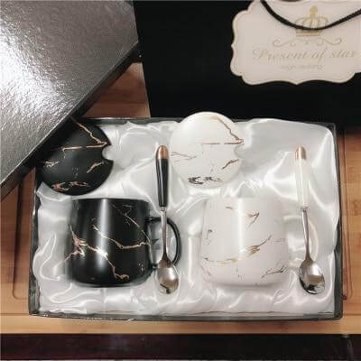 Luxury Marble Design Coffee Mug Gift Set - Halri
