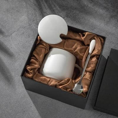 Coffret cadeau de tasses à café de luxe au design marbré