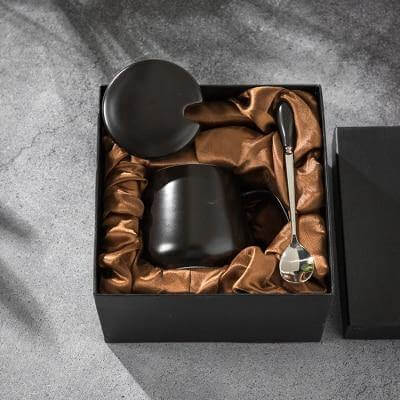 Coffret cadeau de tasses à café de luxe au design marbré
