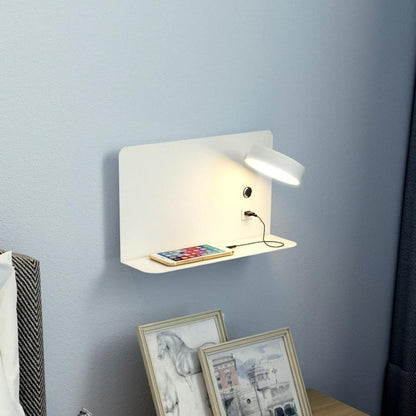 Applique murale LED lumineuse pour chambre à coucher avec port USB