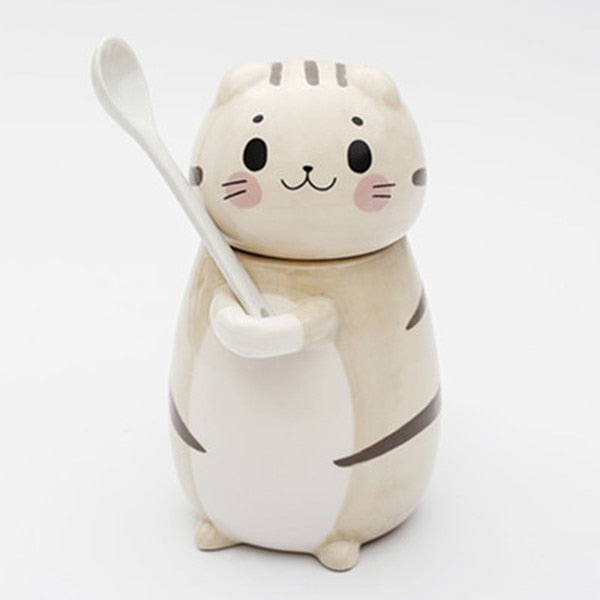 Ensemble de tasses à café en céramique Adorable Chat