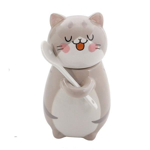 Ensemble de tasses à café en céramique Adorable Chat