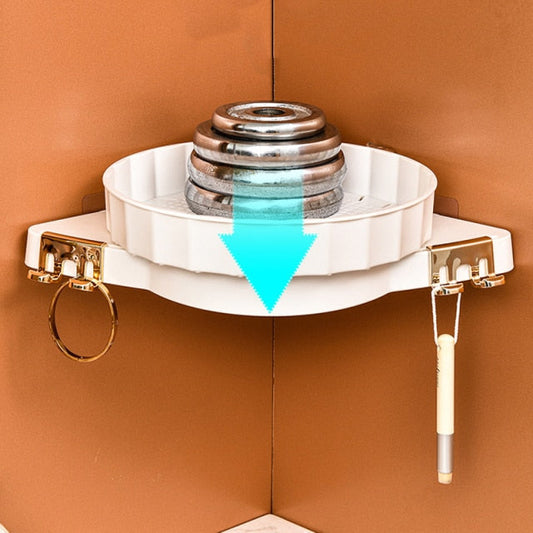 Space-Saving Soft Pink Bathroom Corner Shelf - Halri