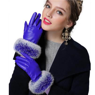 Gants d'hiver luxueux en véritable fourrure pour femmes