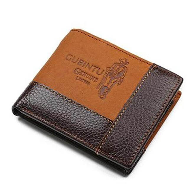 Portefeuille zippé en cuir véritable pour homme avec porte-monnaie