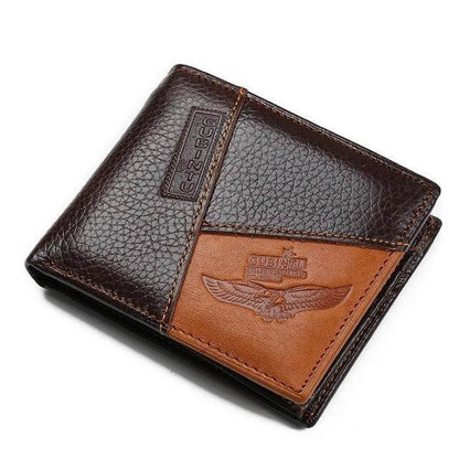 Portefeuille zippé en cuir véritable pour homme avec porte-monnaie