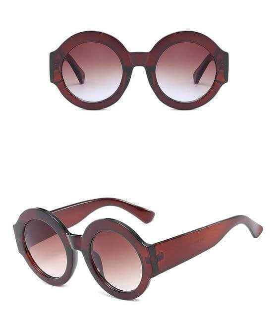Lunettes de soleil rondes et colorées à la mode