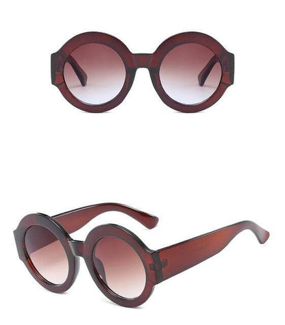 Lunettes de soleil rondes et colorées à la mode