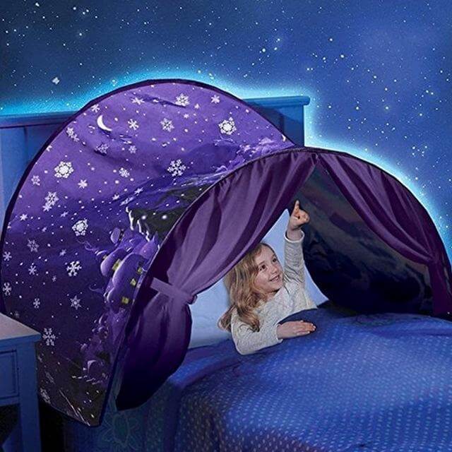 Tente de jeu confortable pour enfants, thème hivernal étoilé