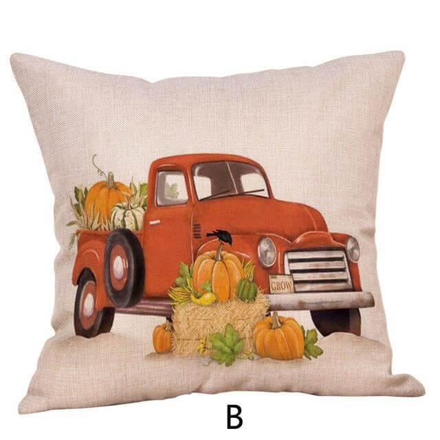 Housses de coussin saisonnières à motif citrouille d'automne