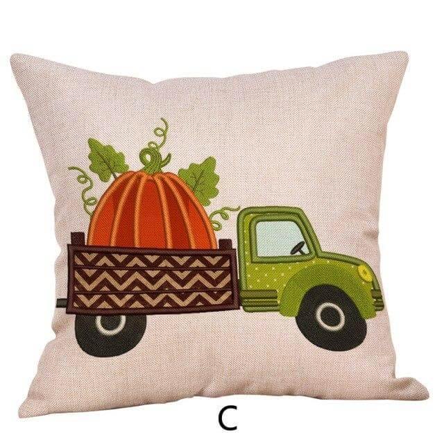 Housses de coussin saisonnières à motif citrouille d'automne