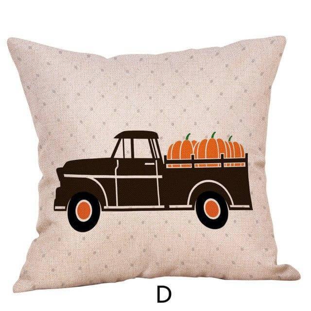 Housses de coussin saisonnières à motif citrouille d'automne