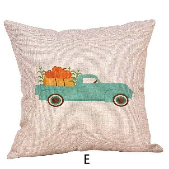 Housses de coussin saisonnières à motif citrouille d'automne