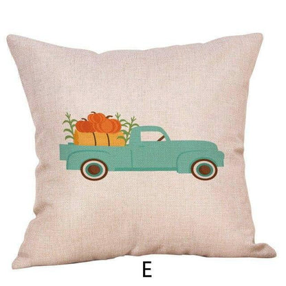 Housses de coussin saisonnières à motif citrouille d'automne