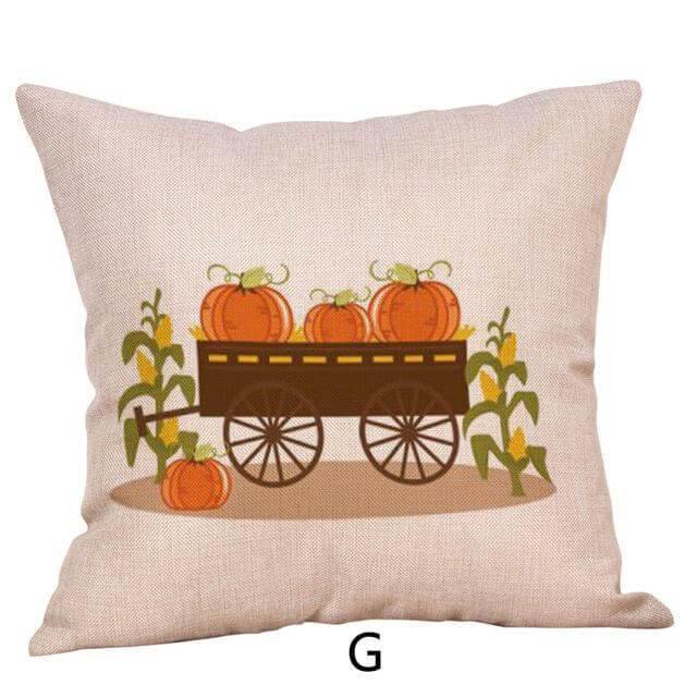 Housses de coussin saisonnières à motif citrouille d'automne
