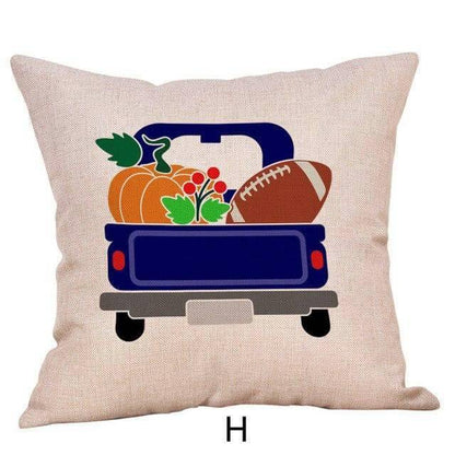 Housses de coussin saisonnières à motif citrouille d'automne
