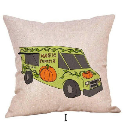 Housses de coussin saisonnières à motif citrouille d'automne