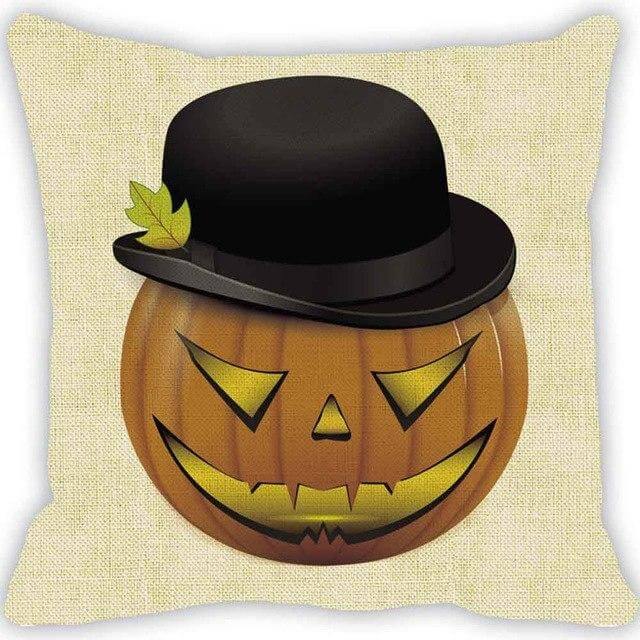 Housses de coussin orange effrayantes pour Halloween