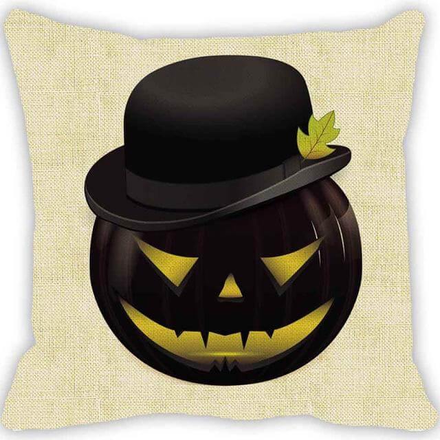 Housses de coussin orange effrayantes pour Halloween
