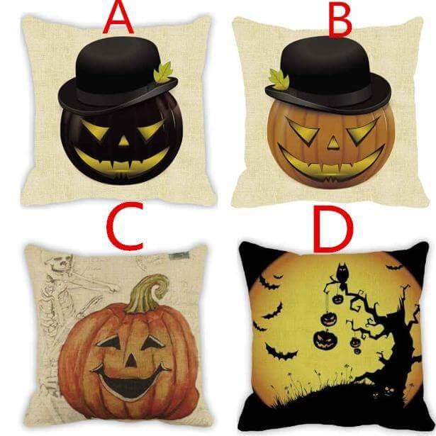 Housses de coussin orange effrayantes pour Halloween