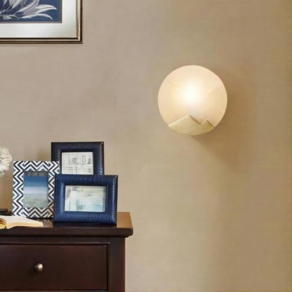 Pure Copper Marble Moon Wall Light