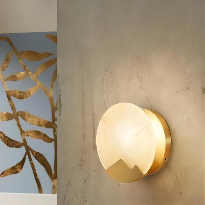 Luxury Metal Round Moon Wall Lamp - Halri