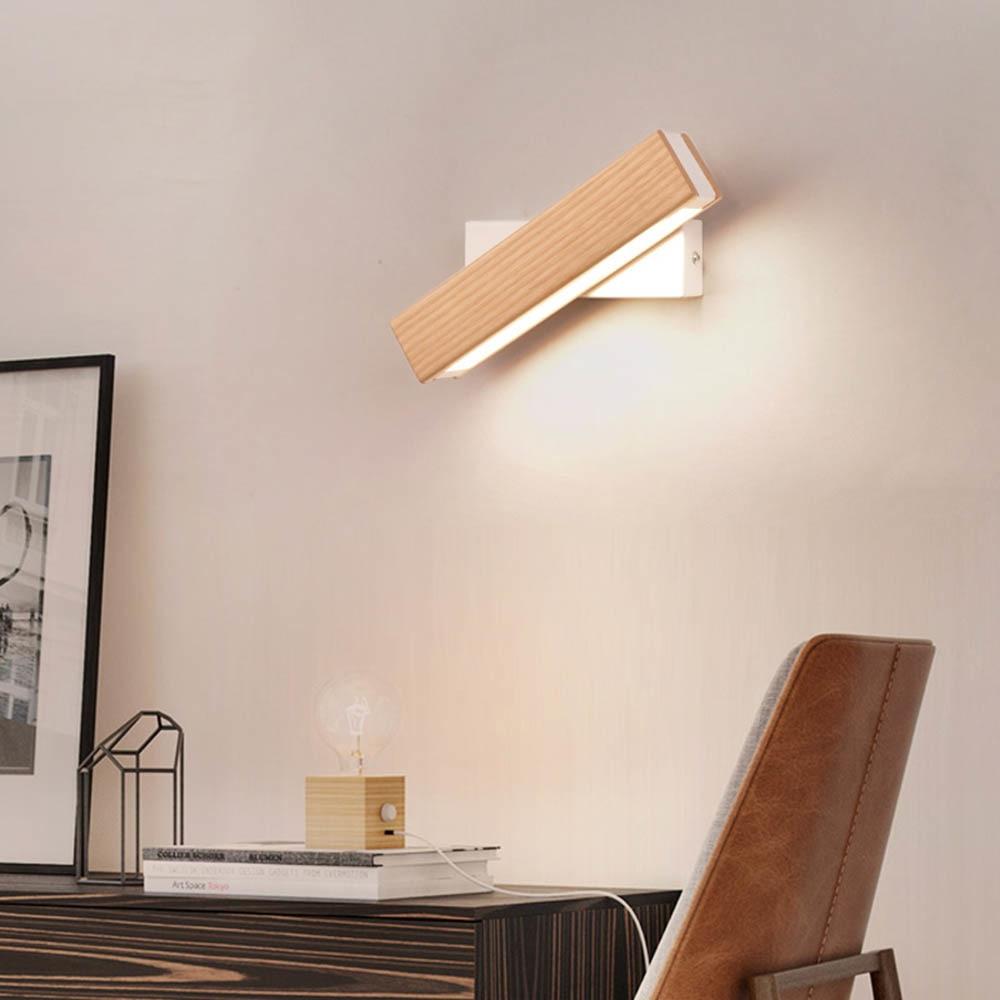 Applique murale LED en bois réglable