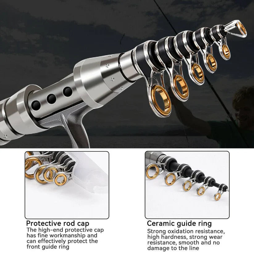 Lightweight Portable Fishing Rod Reel Combo Saltwater Freshwater
