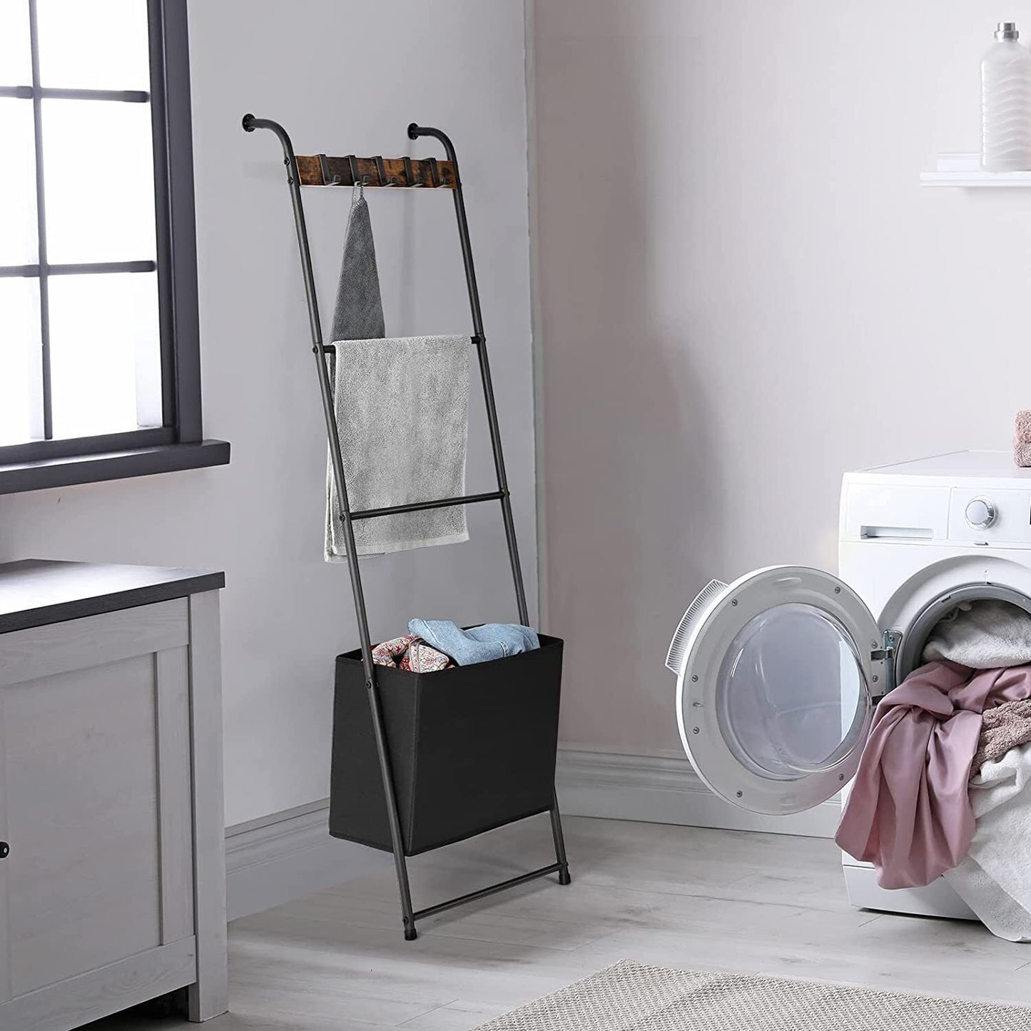 Space Saving Folding Blanket Ladder Storage Rack