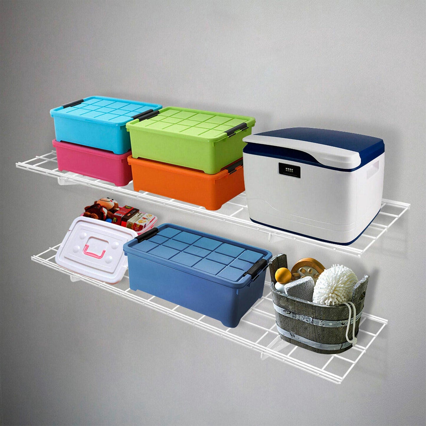 Heavy Duty Garage Wall Shelf Storage Rack 2 Piece