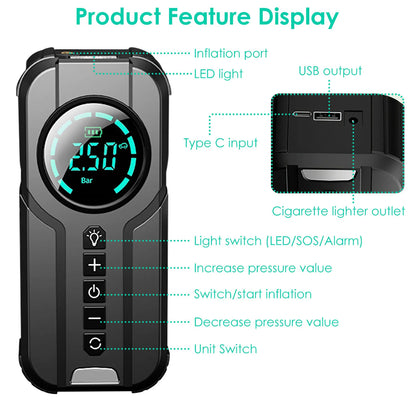 Compact Auto Tire Inflator Pump