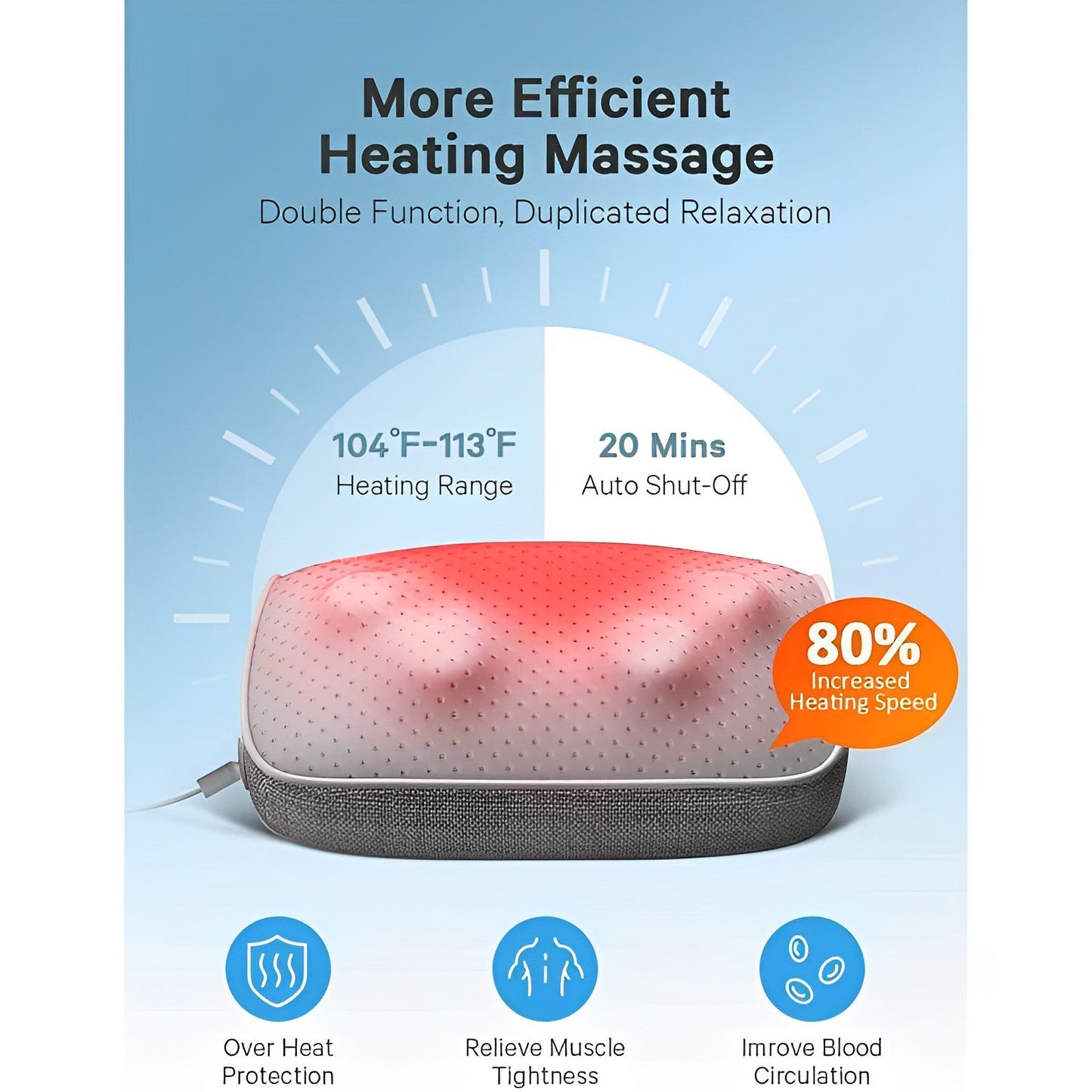 Oreiller de massage relaxant pour tissus profonds