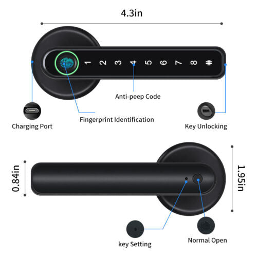 Wireless Fingerprint Door Lock - Smart Phone Control Lock