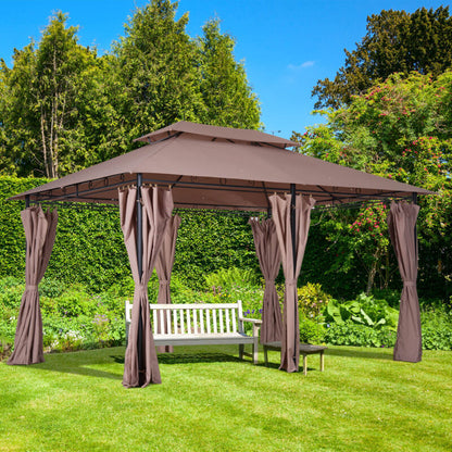 Large 2 Tier Metal Gazebo Patio Party Tent Shade