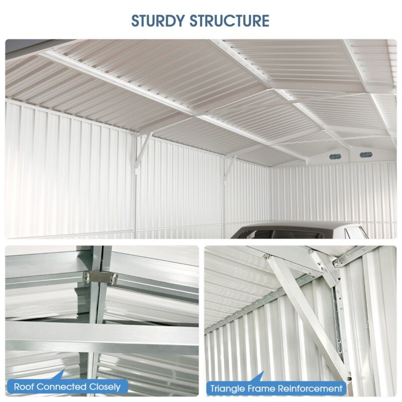 Durable Metal Outdoor Storage Shed 20x10 Feet Large Garage