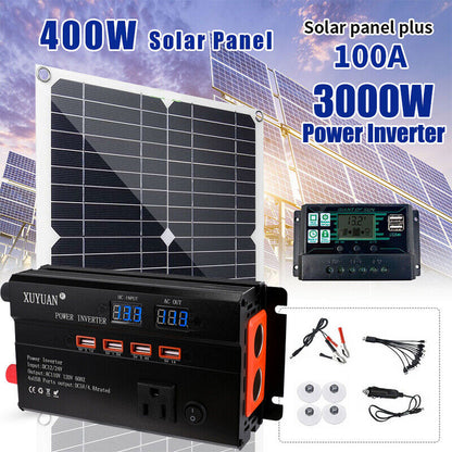 Complete 6000W Home Solar Power System 110V Grid Tie Kit
