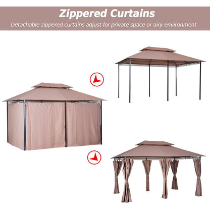 Large 2 Tier Metal Gazebo Patio Party Tent Shade
