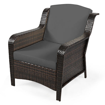 Comfortable 5 Piece Outdoor Wicker Sofa Set with Cushions