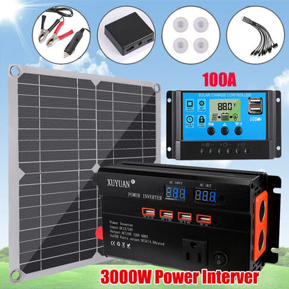 Complete 6000W Home Solar Power System 110V Grid Tie Kit