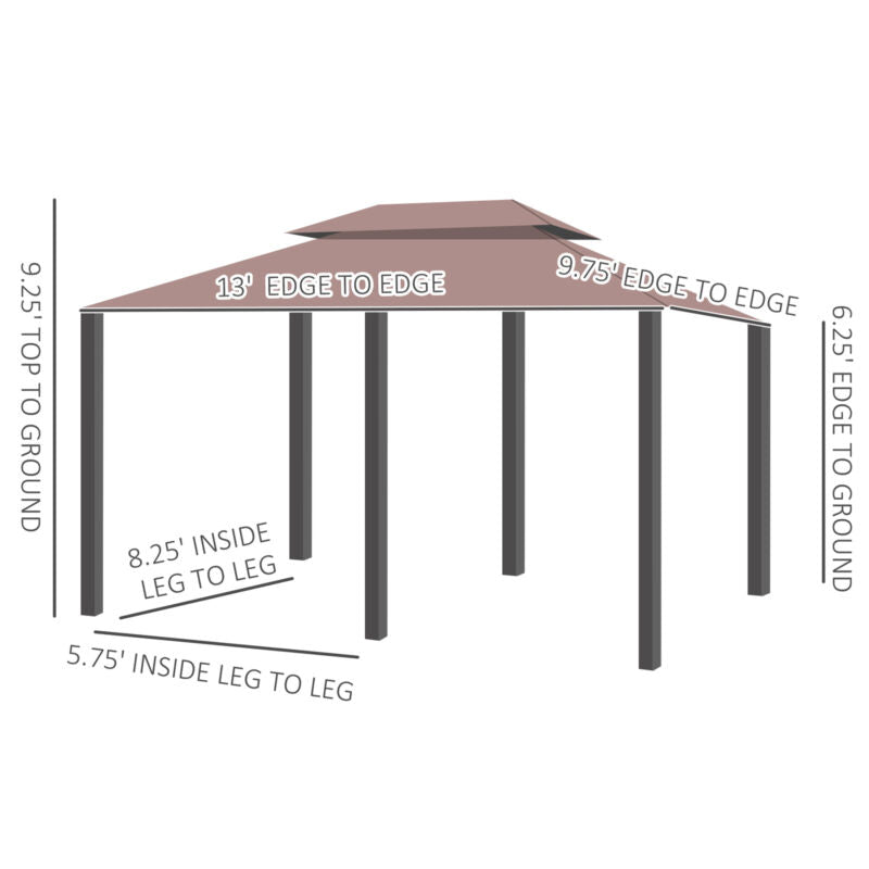 Large 2 Tier Metal Gazebo Patio Party Tent Shade