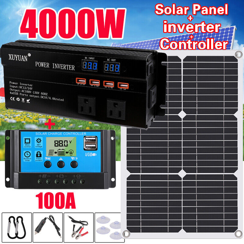 Complete 6000W Home Solar Power System 110V Grid Tie Kit