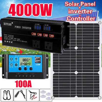 Complete 6000W Home Solar Power System 110V Grid Tie Kit