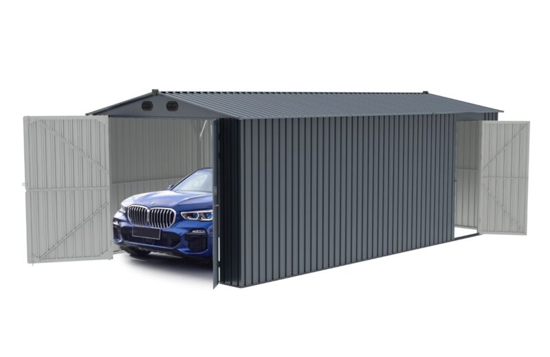 Durable Metal Outdoor Storage Shed 20x10 Feet Large Garage - Halri