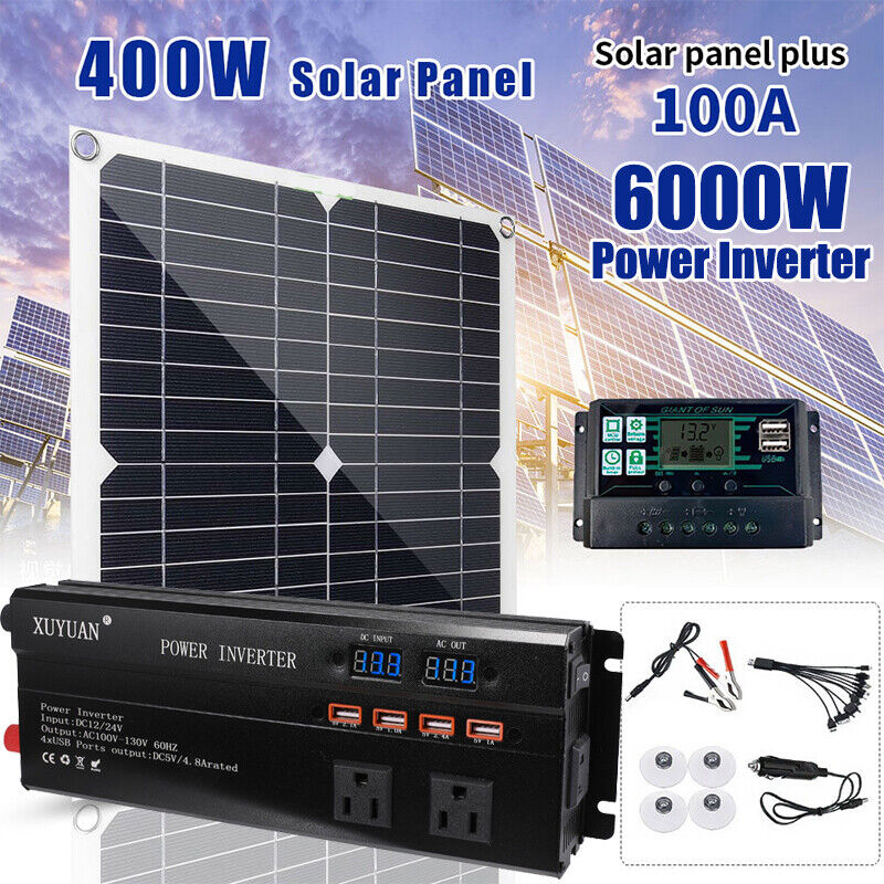 Complete 6000W Home Solar Power System 110V Grid Tie Kit