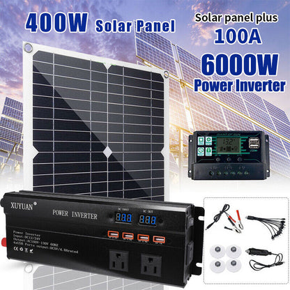 Complete 6000W Home Solar Power System 110V Grid Tie Kit