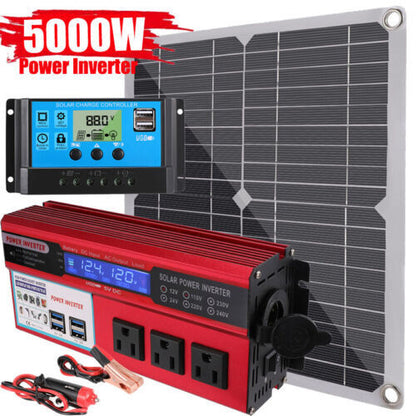 Complete 6000W Home Solar Power System 110V Grid Tie Kit