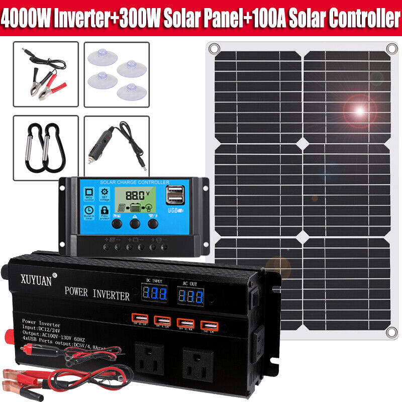 Complete 6000W Home Solar Power System 110V Grid Tie Kit