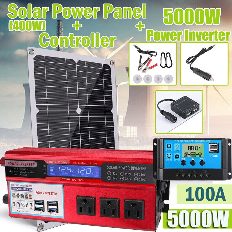 Complete 6000W Home Solar Power System 110V Grid Tie Kit