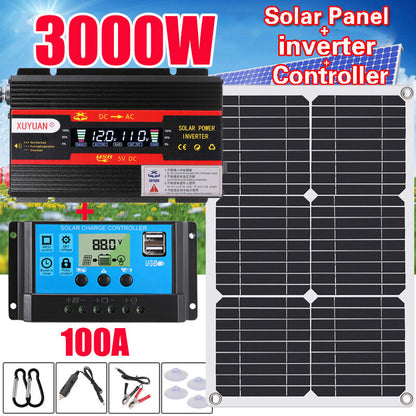 Complete 6000W Home Solar Power System 110V Grid Tie Kit